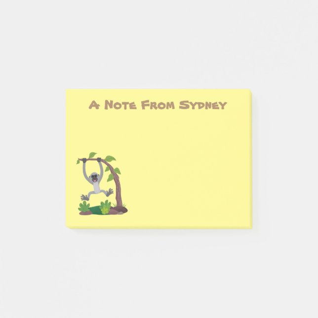 Niedliche Darstellung des Cartoon "glücklicher gib Post-it Klebezettel (Vorderseite)