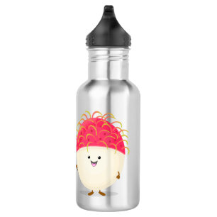 Niedliche Darstellung des Cartoon in Rosa Edelstahlflasche