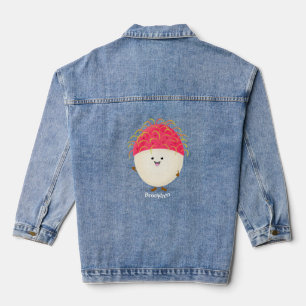 Niedliche Darstellung des Cartoon in Rosa Jeansjacke