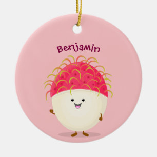 Niedliche Darstellung des Cartoon in Rosa Keramik Ornament
