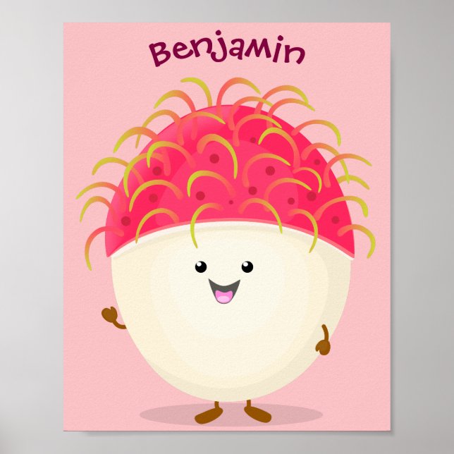 Niedliche Darstellung des Cartoon in Rosa Poster (Vorne)