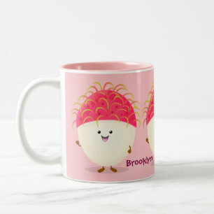 Niedliche Darstellung des Cartoon in Rosa Zweifarbige Tasse