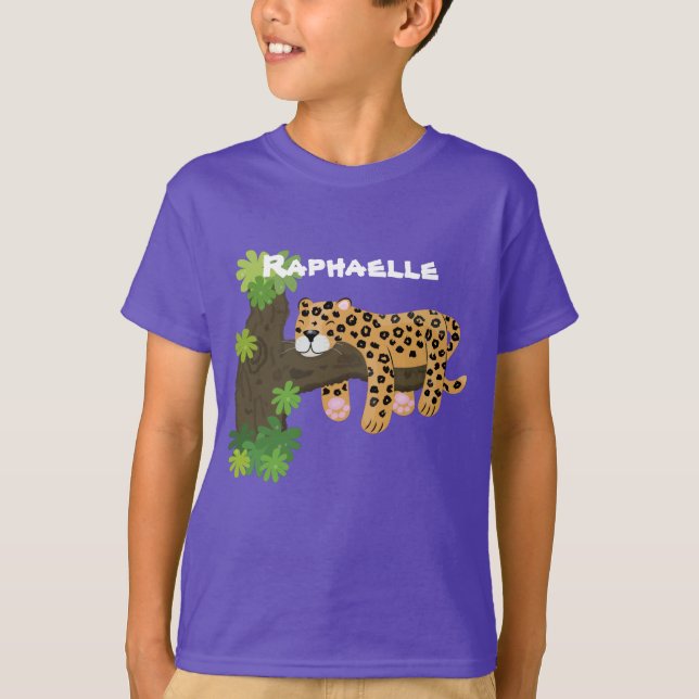 Niedliche Darstellung des Cartoon Leopard T-Shirt (Vorderseite)