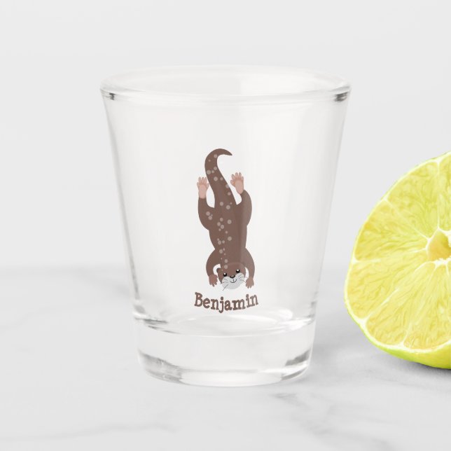 Niedliche Darstellung des Cartoon Schnapsglas (Vorderseite)
