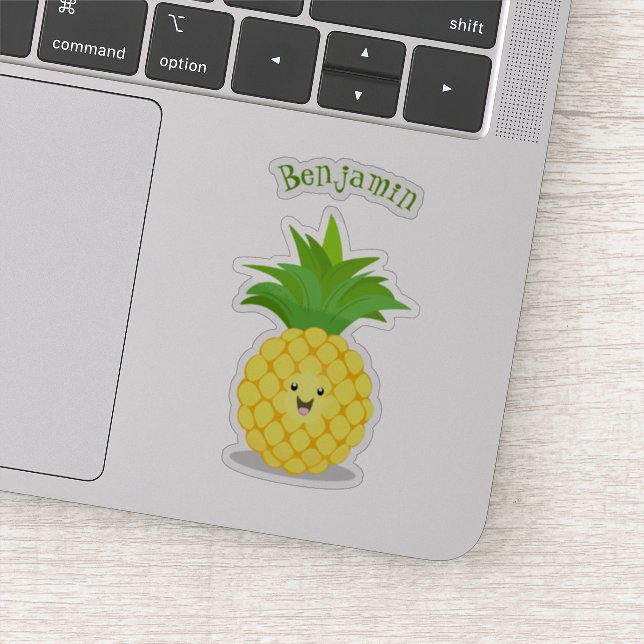 Niedliche Darstellung des Cartoon von Ananas Aufkleber (Detail)