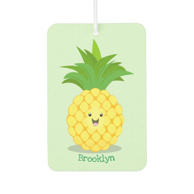 Niedliche Darstellung des Cartoon von Ananas Autolufterfrischer (Vorderseite)