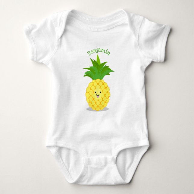 Niedliche Darstellung des Cartoon von Ananas Baby Strampler (Vorderseite)
