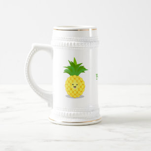 Niedliche Darstellung des Cartoon von Ananas Bierglas