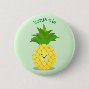 Niedliche Darstellung des Cartoon von Ananas Button