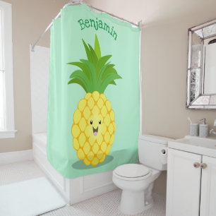 Niedliche Darstellung des Cartoon von Ananas Duschvorhang