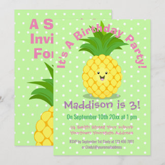 Niedliche Darstellung des Cartoon von Ananas Einladung