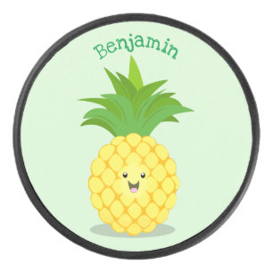 Niedliche Darstellung des Cartoon von Ananas Eishockey Puck