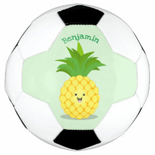 Niedliche Darstellung des Cartoon von Ananas Fußball