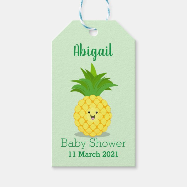 Niedliche Darstellung des Cartoon von Ananas Geschenkanhänger (Vorderseite)