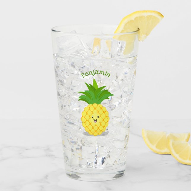 Niedliche Darstellung des Cartoon von Ananas Glas (Rückseite Ice)