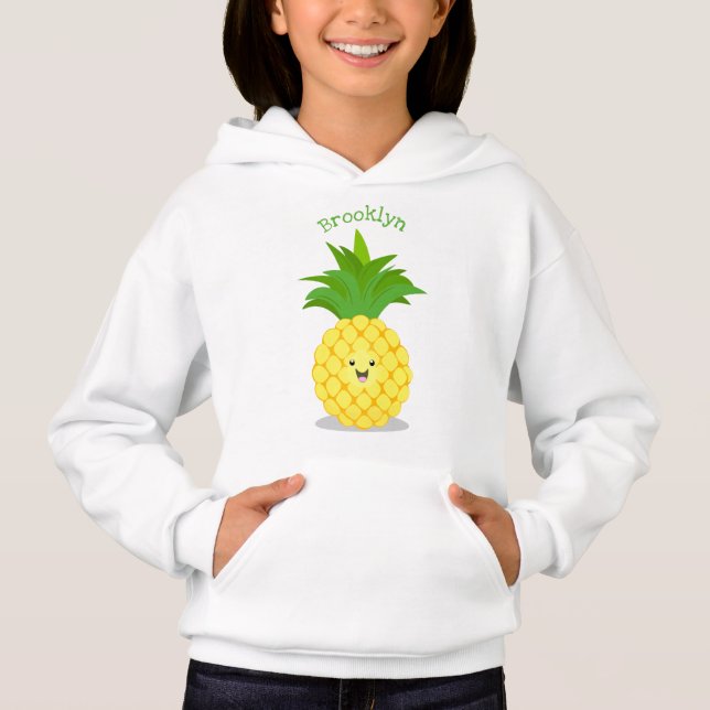 Niedliche Darstellung des Cartoon von Ananas Hoodie (Vorderseite)