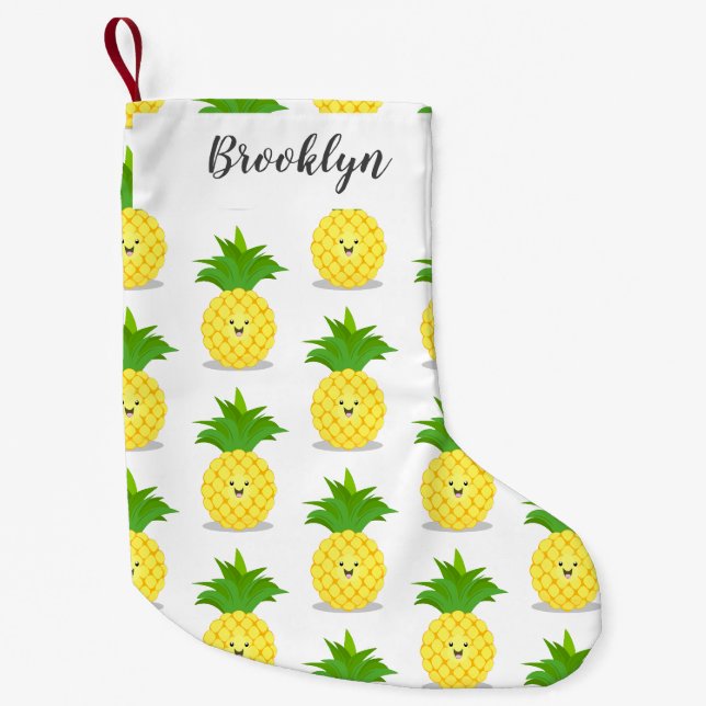 Niedliche Darstellung des Cartoon von Ananas Kleiner Weihnachtsstrumpf (Vorderseite)