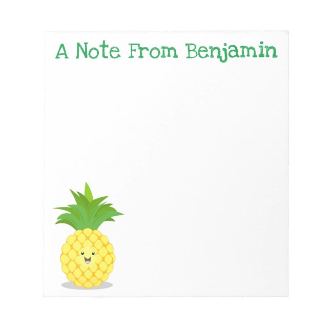 Niedliche Darstellung des Cartoon von Ananas Notizblock (Vorderseite)