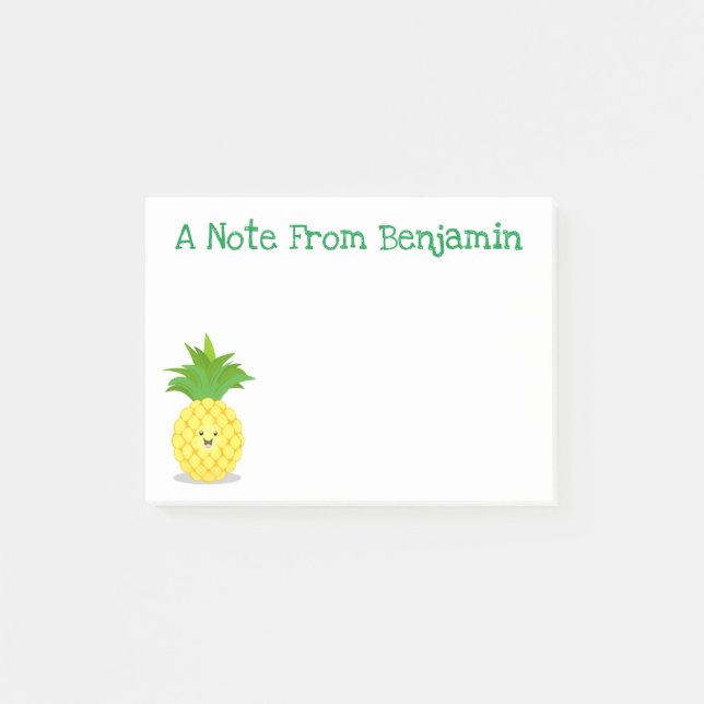 Niedliche Darstellung des Cartoon von Ananas Post-it Klebezettel (Vorderseite)