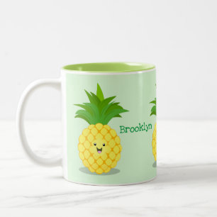 Niedliche Darstellung des Cartoon von Ananas Zweifarbige Tasse