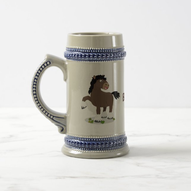 Niedliche Darstellung des Cartoon von Clydesdale Bierglas (Links)