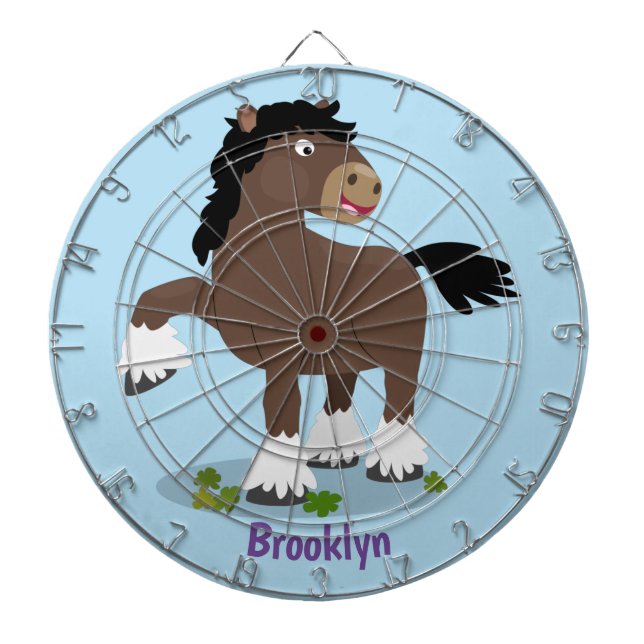 Niedliche Darstellung des Cartoon von Clydesdale Dartscheibe (vorne)