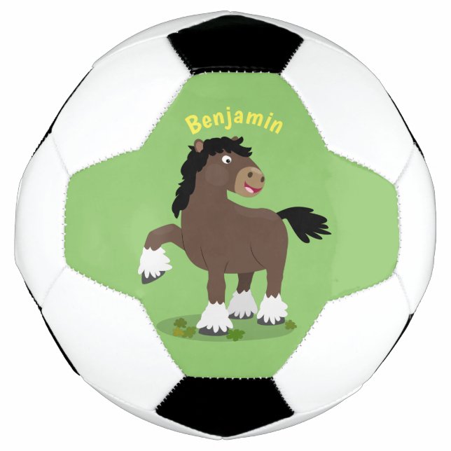 Niedliche Darstellung des Cartoon von Clydesdale Fußball (Vorderseite)