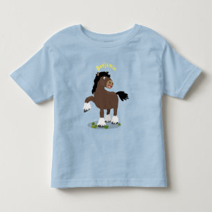 Niedliche Darstellung des Cartoon von Clydesdale Kleinkind T-shirt