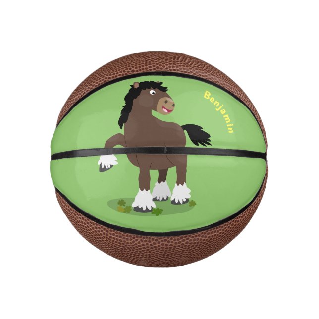 Niedliche Darstellung des Cartoon von Clydesdale Mini Basketball (Vorderseite)