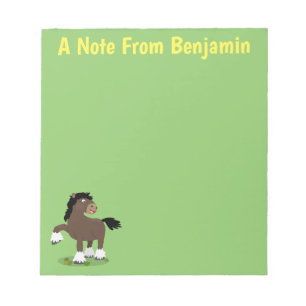 Niedliche Darstellung des Cartoon von Clydesdale Notizblock