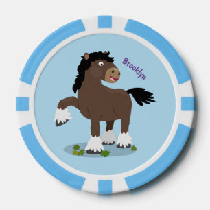 Niedliche Darstellung des Cartoon von Clydesdale Pokerchips