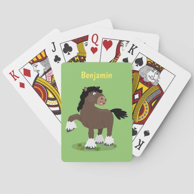 Niedliche Darstellung des Cartoon von Clydesdale Spielkarten (Rückseite)