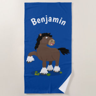 Niedliche Darstellung des Cartoon von Clydesdale Strandtuch