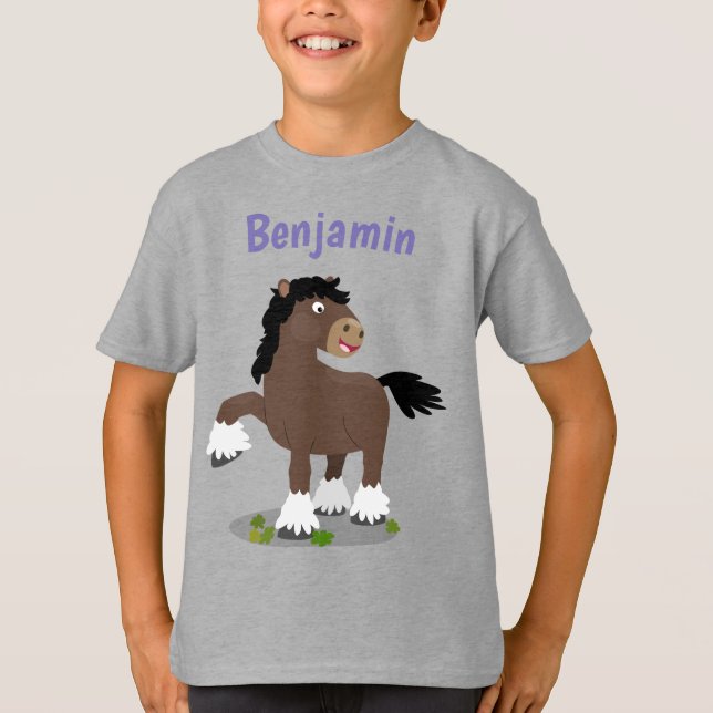 Niedliche Darstellung des Cartoon von Clydesdale T-Shirt (Vorderseite)