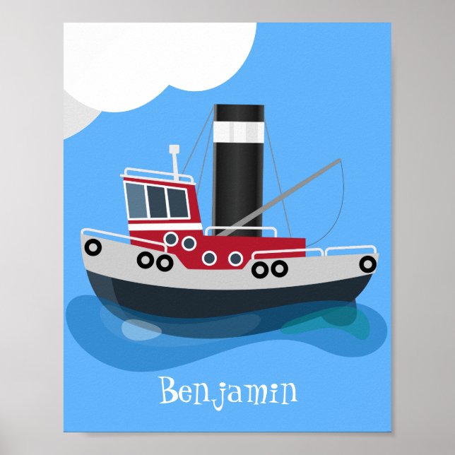 Niedliche Darstellung des Cartoon von Schleppnetze Poster (Vorne)