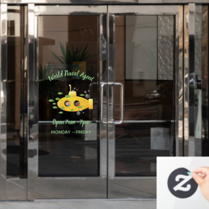 Niedliche Darstellung des Cartoon von Unterseefisc Fensteraufkleber