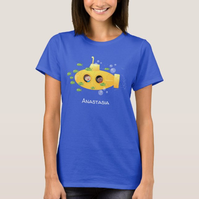Niedliche Darstellung des Cartoon von Unterseefisc T-Shirt (Vorderseite)