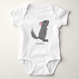 Niedliche Darstellung des Chinchilla-Cartoon Baby Strampler