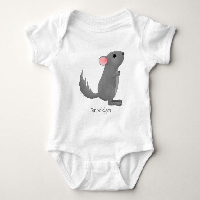 Niedliche Darstellung des Chinchilla-Cartoon Baby Strampler (Vorderseite)
