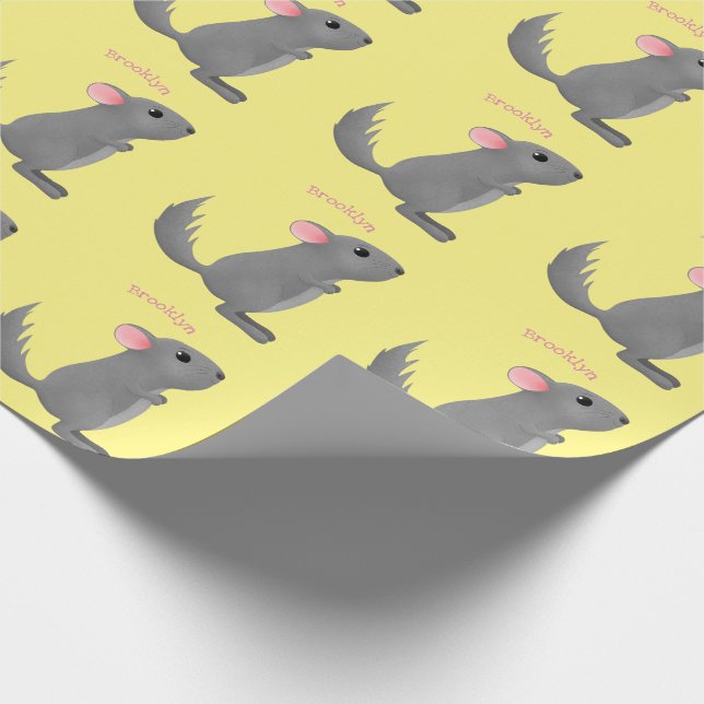 Niedliche Darstellung des Chinchilla-Cartoon Geschenkpapier (Ecke)