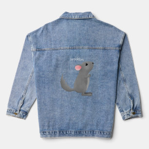 Niedliche Darstellung des Chinchilla-Cartoon Jeansjacke