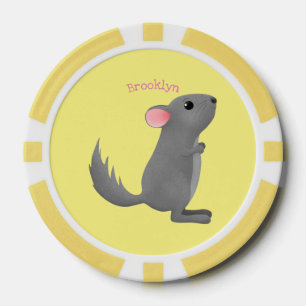 Niedliche Darstellung des Chinchilla-Cartoon Pokerchips