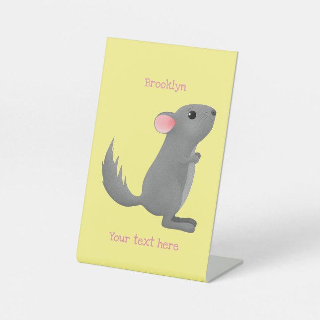 Niedliche Darstellung des Chinchilla-Cartoon Sockelschild (Vorderseite)