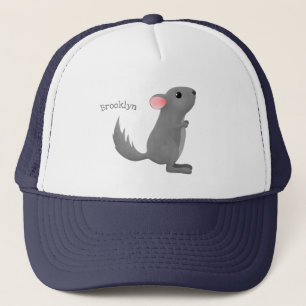 Niedliche Darstellung des Chinchilla-Cartoon Truckerkappe