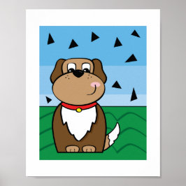Niedliche Darstellung des Hundes - Kinder, Tiere A Poster