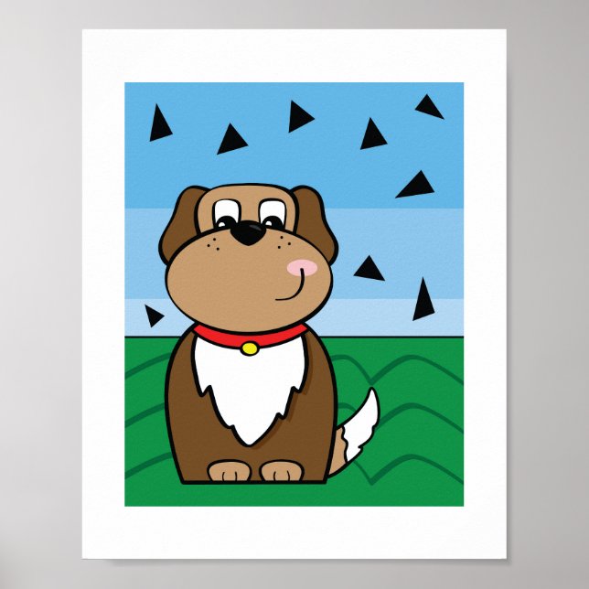 Niedliche Darstellung des Hundes - Kinder, Tiere A Poster (Vorne)
