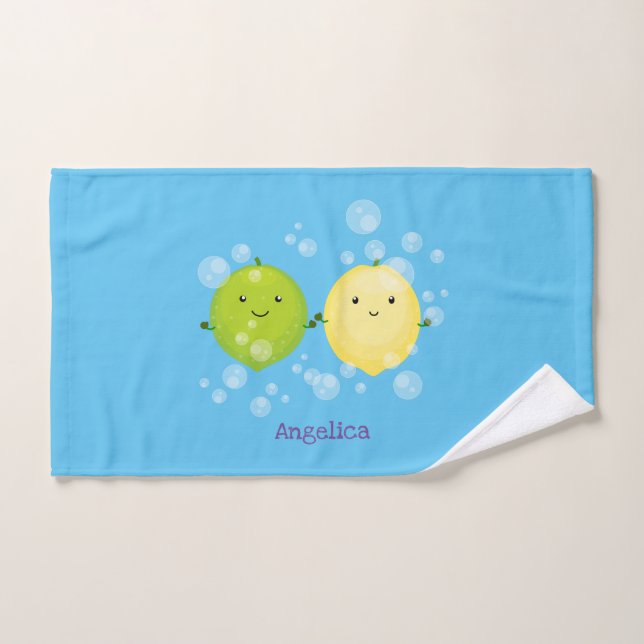 Niedliche Darstellung des Limonen Cartoon Badhandtuch Set (Handtuch)