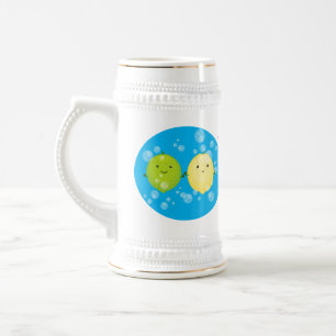 Niedliche Darstellung des Limonen Cartoon Bierglas