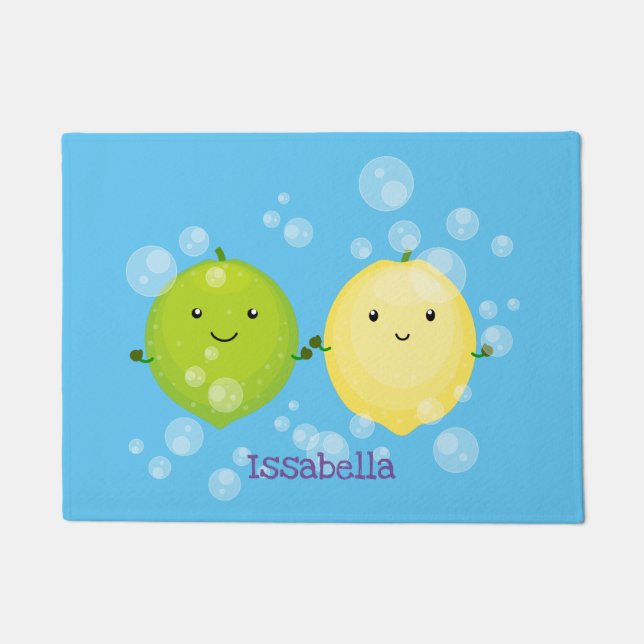Niedliche Darstellung des Limonen Cartoon Fußmatte (Vorderseite)