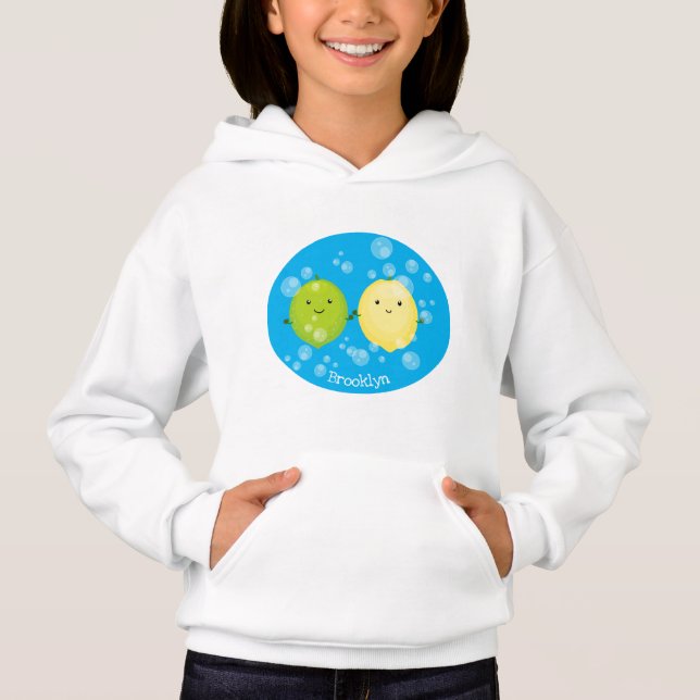 Niedliche Darstellung des Limonen Cartoon Hoodie (Vorderseite)